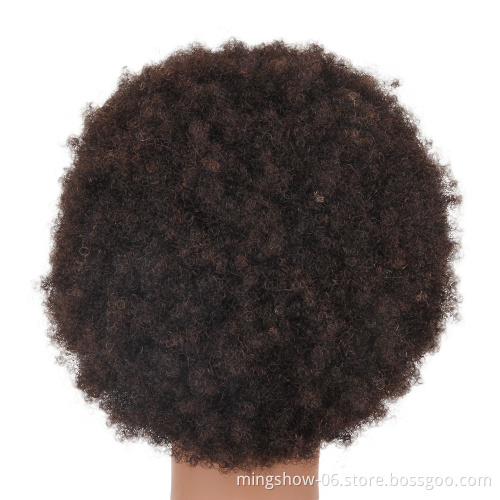 100% human hair black african mannequin training head mannequin for hairdresser